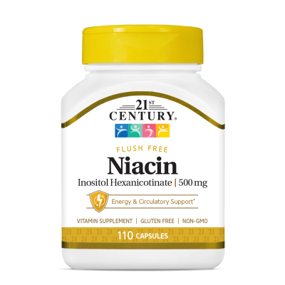 21st Century Flush Free Ниацин 500 мг х 110 капсули | Niacin Inositol Hexanicotinate