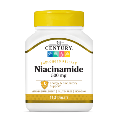 21st Century Ниацинамид 500 мг със забавено освобождаване х 110 таблетки | Niacinamide