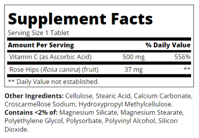 21st Century Витамин Ц 500 мг + шипка х 110 таблетки | Vitamin C + Rose Hip