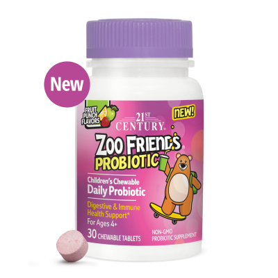 21st Century Zoo Friends Пробиотик за Деца х 30 дъвчащи таблетки | Probiotic Chewable