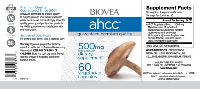 АХЦЦ Активен Хемицелулозен Компонент 500 мг х 60 капсули Biovea | AHCC