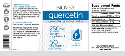 Кверцетин 250 мг + витамин Ц х 50 капсули Biovea | Quercetin