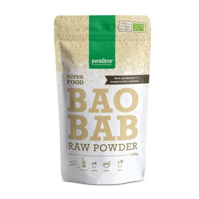 Баобаб на прах БИО х 200 гр PURASANA | Baobab Organic Powder