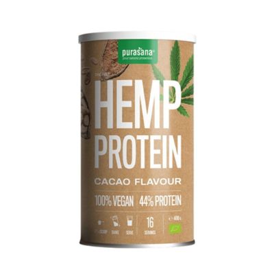 Конопен протеин на прах БИО х 400 гр – с вкус на КАКАО PURASANA | Hemp Protein Organic