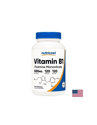 Витамин Б1 Тиамин 500 мг х 120 капсули Nutricost | Vitamin B1