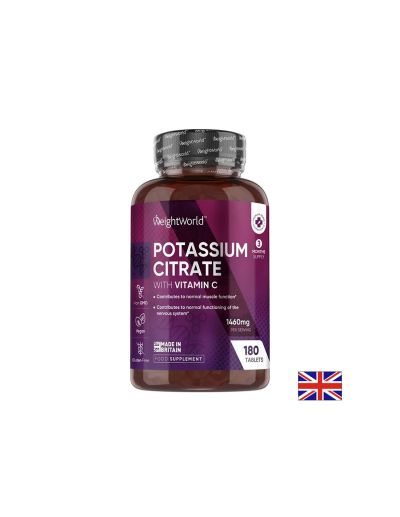Калий цитрат 690 мг + Витамин Ц 40 мг х 180 таблетки Weight World | Potassium citrate & Vitamin C