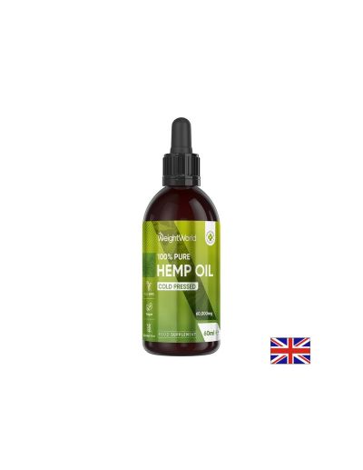 Конопено масло студено пресовано 1000 мг х 60 мл Weight World | Hemp Seed Oil