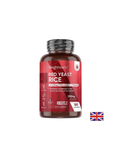 Червен ориз мая 290 мг + Коензим Q10 10 мг х 180 капсули Weight World | Red rice yeast & Coenzyme Q10
