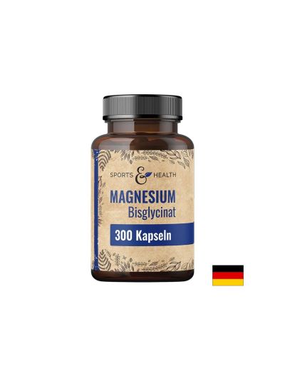 Магнезий бисглицинат хелат 133 мг х 300 капсули Sport & Health Solutions | Magnesium bisglycinate,