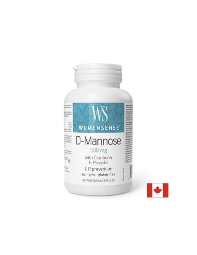 Д-Маноза 2000 мг + Червена боровинка 800 мг + Прополис 200 мг х 60 капсули Womensense Natural Factors