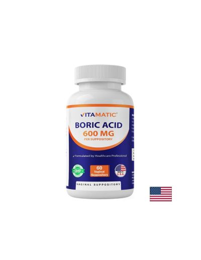 Борна киселина 600 мг х 60 вагинални супозитории VITAMATIC | Boric acid