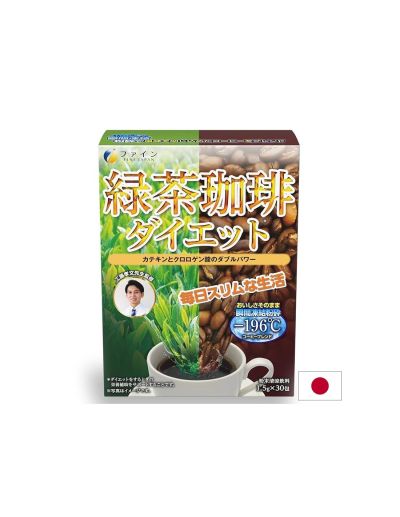 Разтворимо кафе със зелен чай х 30 сашета FINE JAPAN | Instant Coffee & Green tea