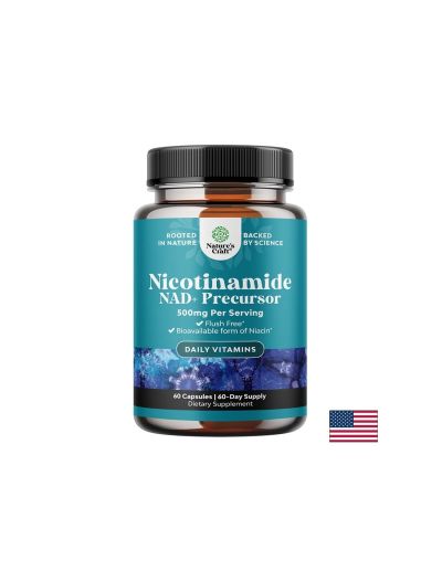 Никотинамид ( NAD + прекурсор, Витамин Б3 ) 500 мг х 60 капсули Nature's Craft