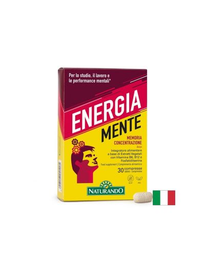 ЕНЕРГИЯ МЕНТЕ Формула за памет с бакопа + сибирски женшен х 30 таблетки Naturando | Energia Mente