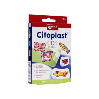 ЦИТОПЛАСТ КИДС Лепенки за деца 3 размера, 10 броя МЕДИКА | MEDICA Citoplast