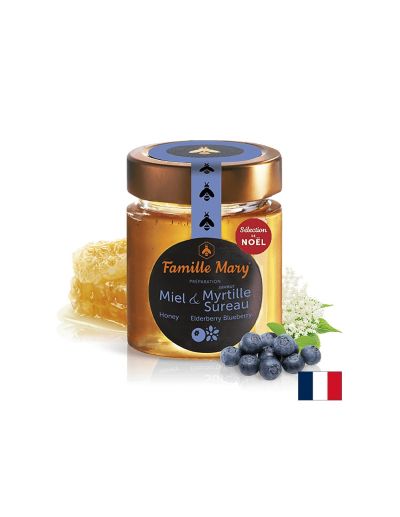 Акациев мед с аромат на боровинки и черен бъз х 170 гр Famille Mary