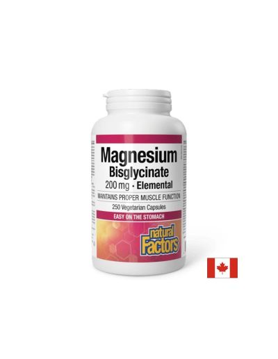 Магнезий бисглицинат 200 мг х 250 капсули Natural factors | Magnesium bisglycinate
