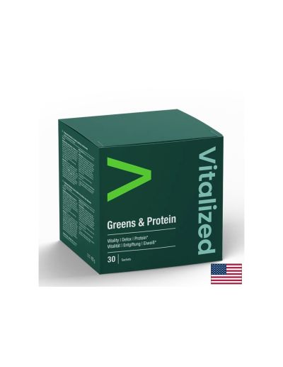 Зелени храни + протеини х 30 сашета VITALIZED | Green Foods & Proteins