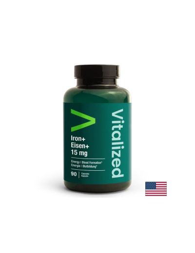 Желязо + Витамин Ц, Б2 и мед х 90 капсули VITALIZED | Iron +