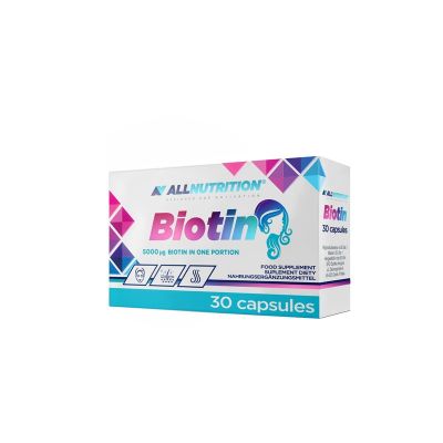 Биотин ( Витамин Б7 ) 5000 мкг х 30 капсули Allnutrition | Biotin