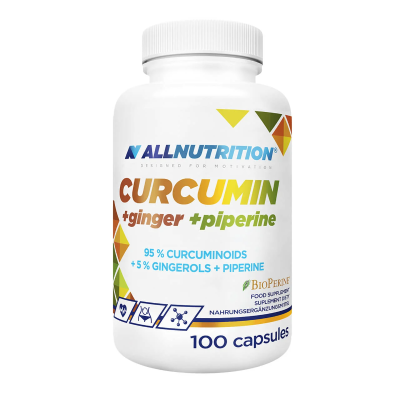 Куркума + Джинджифил + Пиперин х 100 капсули Allnutrition | Curcumin, Ginger & Piperine