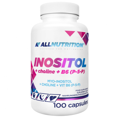 Инозитол + Холин + Витамин Б6 х 100 капсули AllNutrition | Inositol, Choline & B6 (P-5-P)