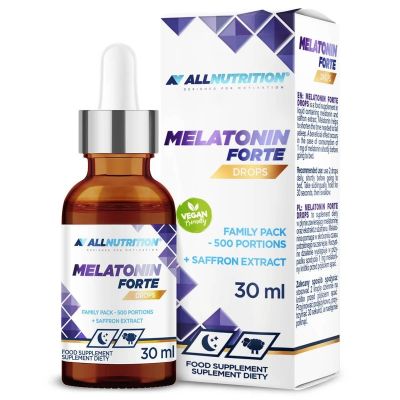 Мелатонин форте на капки + шафран х 30 мл Allnutrition | Melatonin Forte Drops