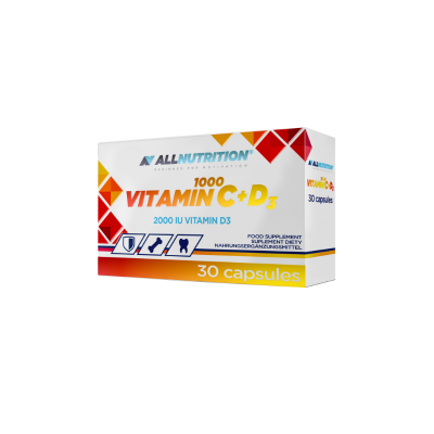 Витамин Ц 1000 мг + Витамин Д3 х 30 капсули Allnutrition | Vitamin C & D3