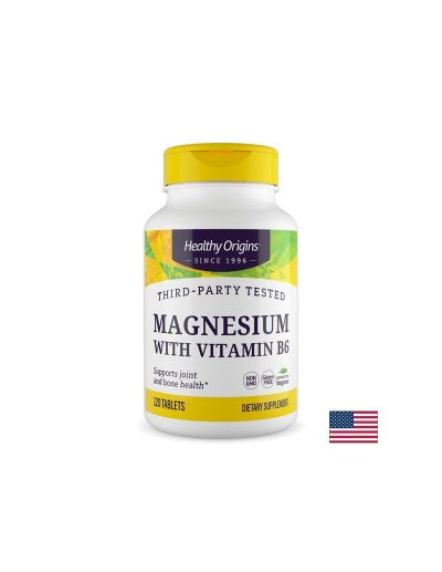 Магнезий 133 мг + Витамин Б6 8 мг х 120 таблетки Healthy Origins | Magnesium & Vitamin B6
