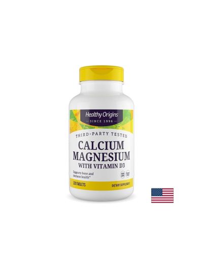 Калций + Магнезий + Витамин Д3 х 120 таблетки Healthy Origins | Calcium, Magnesium & D3