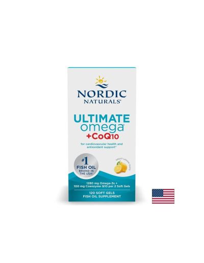 Ултимат Омега 3 640 мг + Коензим Q10 50 мг х 120 капсули Nordic Naturals | Ultimate Omega 3