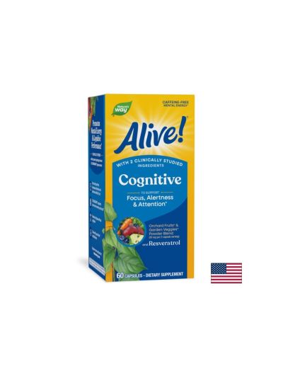 АЛАЙВ Памет и концентрация, когнитивна функция и фокус х 60 капсули Nature's way | Alive Cognitive