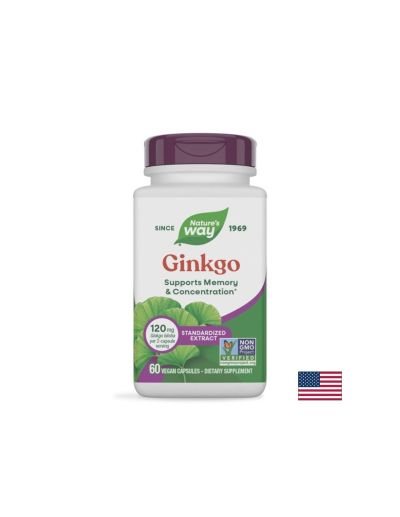 Гинко билоба 60 мг + Готу кола ( Центела азиатика ) 200 мг х 60 капсули Nature's Way | Ginkgo & Gotu Kola