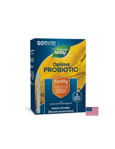 Fortify Optima ™ Пробиотик 50 млрд CFU, 6 щама х 30 капсули за храносмилане Nature's Way