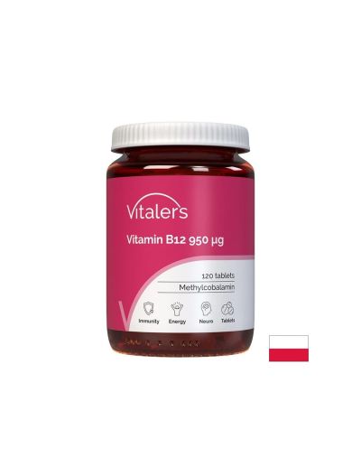 Витамин Б12 Метилкобаламин 950 мкг х 120 таблетки Vitaler's | Vitamin B12 Methylcobalamin