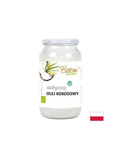 Кокосово масло, студено пресовано БИО х 1000 мл BATOM | Coconut Oil