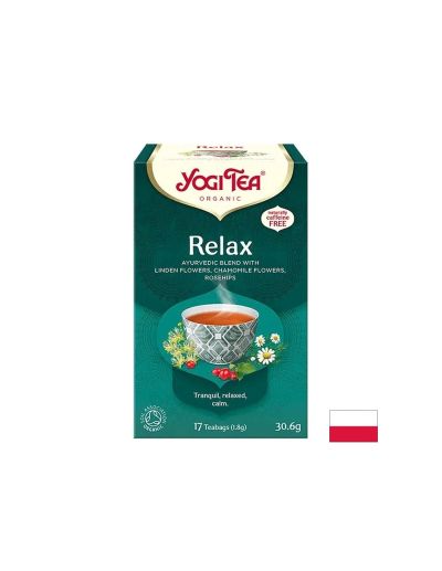 ЙОГИ РЕЛАКС Аюрведичен чай с лайка, липа и шипка х 17 пакетчета | YOGI Tea