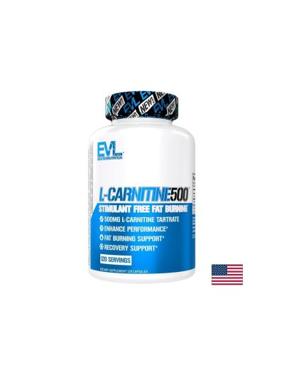 Л-Карнитин тартрат 500 мг х 120 капсули EVLUTION NUTRITION | L-Carnitine tartrate