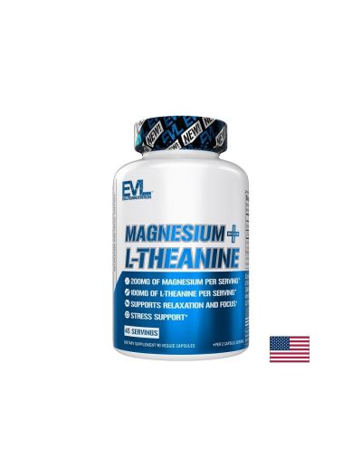 Магнезий цитрат + Л-теанин х 90 капсули EVLUTION NUTRITION | Magnesium & L-theanine
