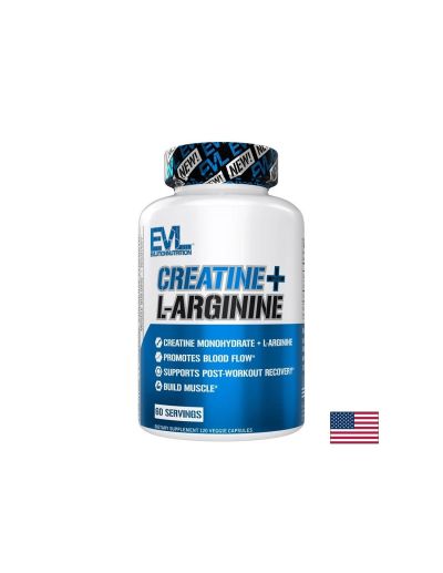 Креатин монохидрат + Л-аргинин х 120 капсули ELVUTION NUTRITION | Creatine + L-Arginine