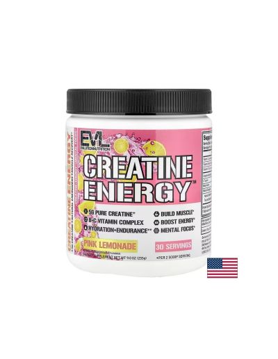 Креатин монохидрат на прах + Витамини Ц, Б6 и Б12 х 255 гр ELVUTION NUTRITION | Creatine Energy