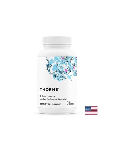 CLEAR FOCUS Л-тирозин + Салвия х 60 капсули THORNE | L-Tyrosine & Sage