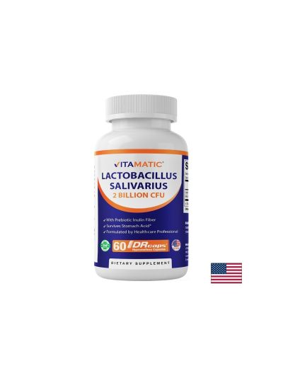 Лактобацилус саливариус 2 млрд. CFU + инулин х 60 капсули VITAMATIC | Lactobacillus salivarius