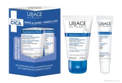 Юриаж БАРИДЕРМ Крем за ръце + балсам за устни ПРОМО ПАКЕТ | URIAGE Bariederm