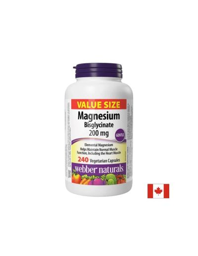 Магнезий ( бисглицинат + оксид ) 200 мг х 240 капсули WEBBER NATURAS | Magnesium bisglycinate