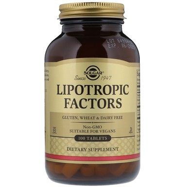 ЛИПОТРОПНИ ФАКТОРИ 100 таблетки СОЛГАР | LIPOTROPIC FACTORS SOLGAR 