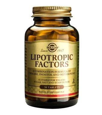 ЛИПОТРОПНИ ФАКТОРИ 50 таблетки СОЛГАР | LIPOTROPIC FACTORS SOLGAR