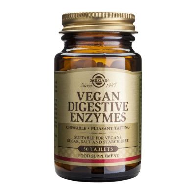 ХРАНОСМИЛАТЕЛНИ ЕНЗИМИ ЗА ВЕГАНИ 50 таблетки СОЛГАР | VEGAN DIGESTIVE ENZYMES SOLGAR