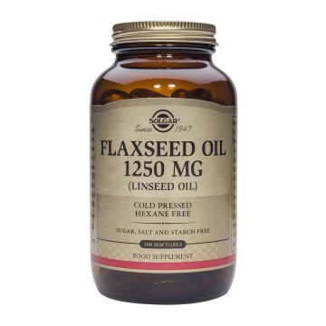 МАСЛО ОТ ЛЕНЕНО СЕМЕ 1250мг 100 капсули СОЛГАР | FLAXSEED OIL SOLGAR