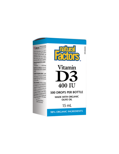 Витамин D3 400 IU x 15мл (500 дози) Natural Factors |Vitamin D3 Liquid